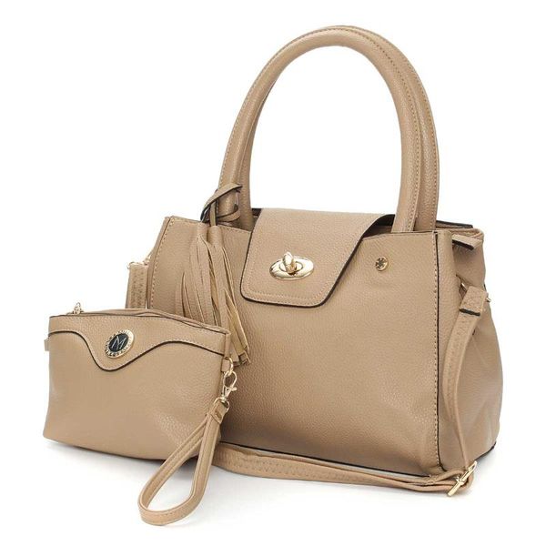 

2pcs женщины элегантные сумки на ремне женщины crossbody сумка личи кожа леди tote bolsa feminina кисточкой клатчи