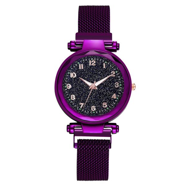 

internet celebrity starry sky number watches women fashion magnet mesh wristwatches luxury casual female quartz watch relogio feminino, Slivery;brown