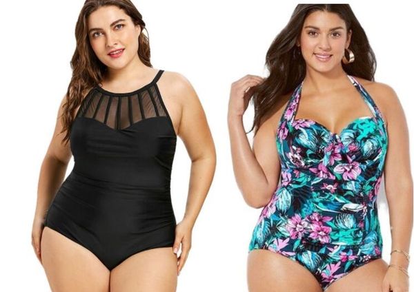 top 2.019 mulheres gir Sports Plus Big cintura alta gordura stripe impressão biquíni peça um banho Triângulo Sexy Discount elegante flexível natação desgaste