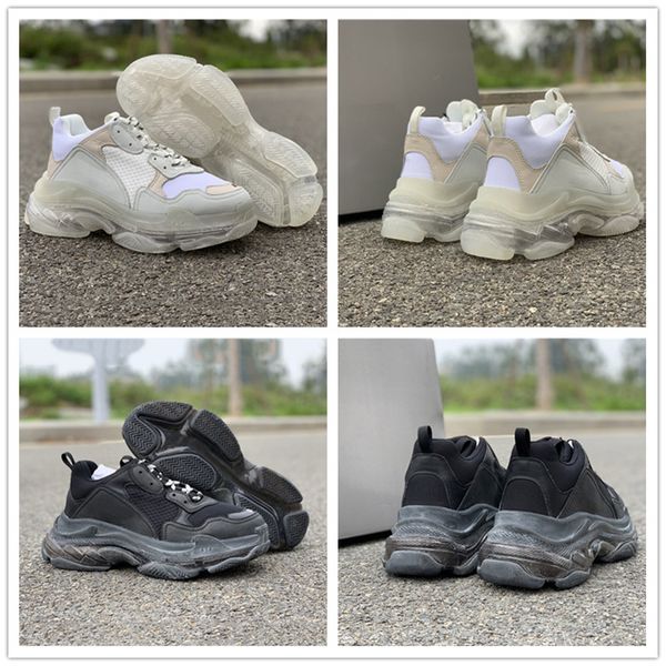 

2019 luxury paris triple s crystal sole sports shoes classical men women old dad shoes fashion white black clunky sneakers