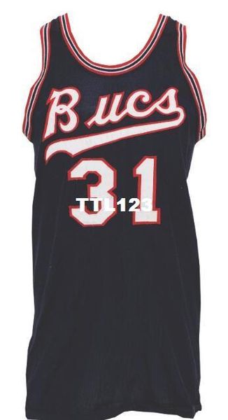 

vintage men #31 john dickson 1967-68 bucs road retro home mesh fabric full embroidery size s-4xl or custom any name or number college jersey, Black;red