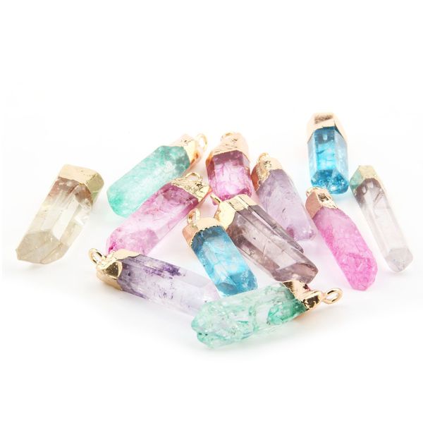 

wholesale fashion assorted 6 color crystal natural stone pendant diy for necklace or jewelry making, Black
