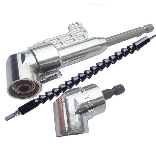 

3 in 1 1/4 easy operation narrow area multi use extension rod right angle metal hex shank 105 degree twist diy bending drill set