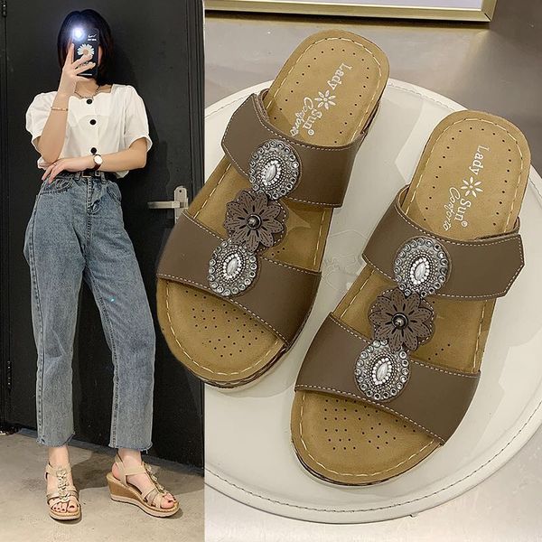 

shoes woman summer comfortable women wedges sandals platform casual non-slip roman women's sandals beach soft female loafers, Black
