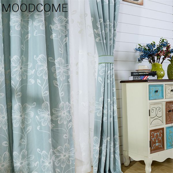 

rural small fresh style curtains cotton embroidery curtain vertical screens tulle yarn sheer for living room bedroom