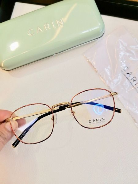 Carin Korea Женские круглые ретро комбинированные очки в полной оправе Дизайнерские оправы для очков Модные очки по рецепту Twin More
