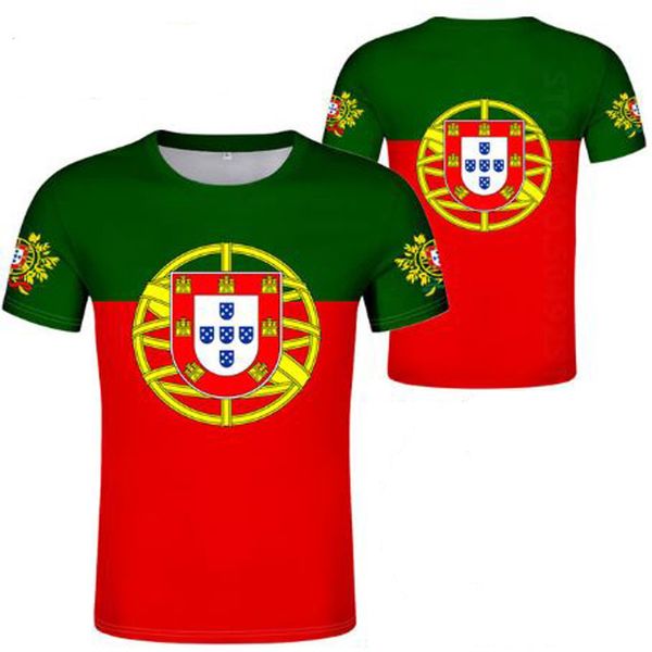 PORTOGALLO maglietta fai da te nome personalizzato gratuito numero maglietta nazione bandiera repubblica portoghese paese college stampa foto abbigliamento