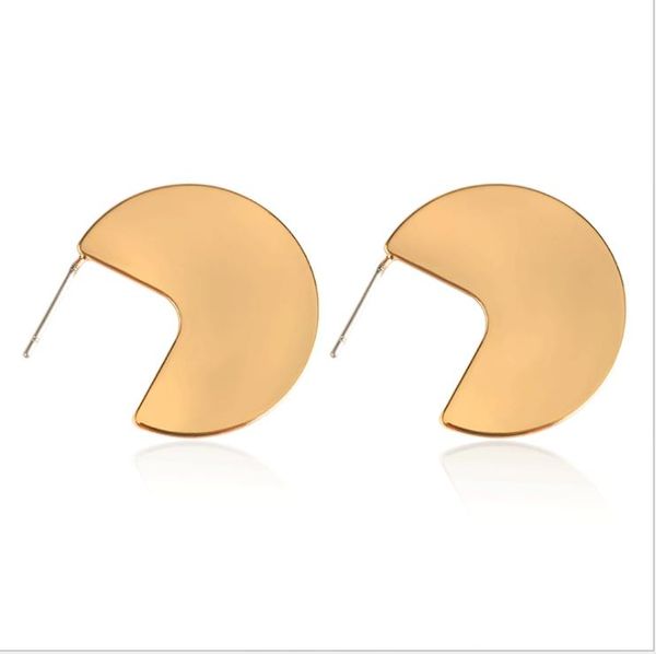 

new european and american fashion personality exaggerated rock and roll metal accessories geometric silver needle ear nail jewelry, Golden;silver