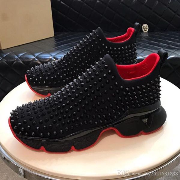 

Дизайнерские туфли SS19 Мужские заклепки Повседневные кроссовки Граффити с принто