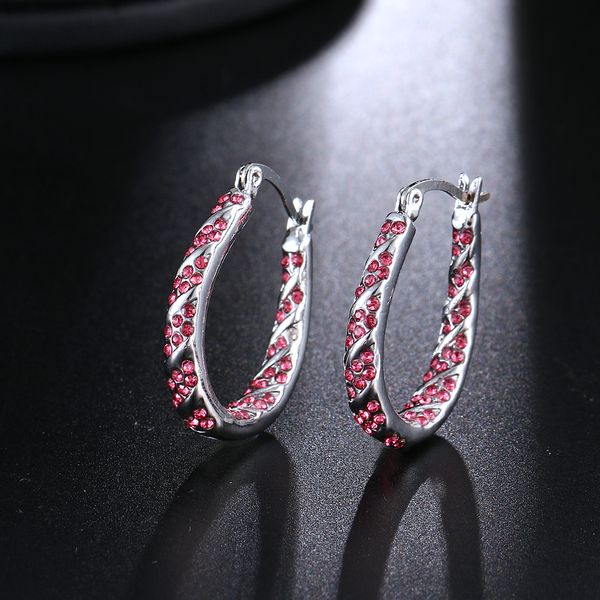 

shiying double line shiny crystal hoop earrings for women ladies fashion 2019 new design, Golden;silver