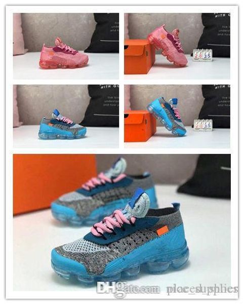 

designers fly line 2018 kids running shoes flair cushion triple black children run utility sock sports chaussures trainers sneakers 28-35