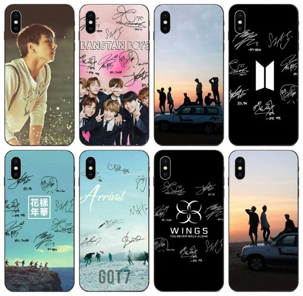 

tongtrade] stars kpop bts signature case for iphone 11 pro x xs max 8s 8 7s 7 6 plus galaxy a70s a730 huawei y5 redmi 4a 4x drop proof case