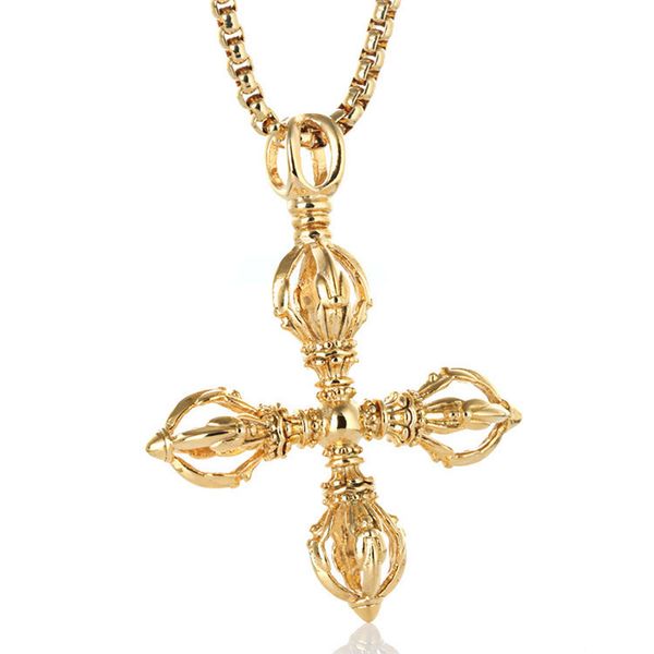 

manufacturers direct selling stainless steel hexagram pendant retro fashion man new style titanium steel cross pendant, Silver