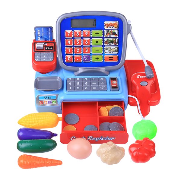 

children pretend play toys simulation supermarket cash register playset for boys kids girls toddler groceries toys birthday gift