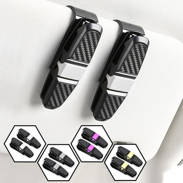 

2pcs universal car auto sun visor glasses sunglasses card ticket holder clip