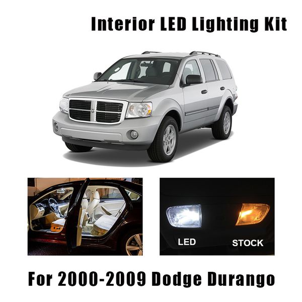 White Canbus Led Interior Light Reading Bulbs Kit Fit For Dodge Durango 2000 2005 2006 2007 2008 2009 Map Dome License Lamp Emergency Lights Emergency