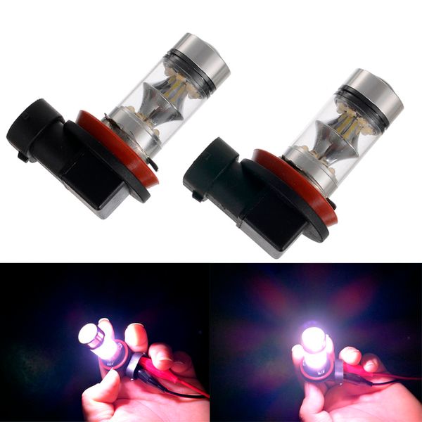 

2pc 100w h8 h11 led high power front fog lamps bulbs white light running lights 6000k 12v driving lamp new accessories for car