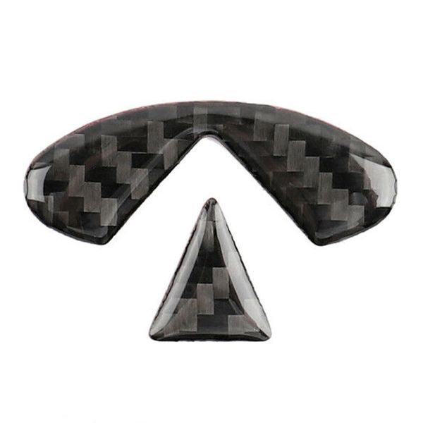 

2pcs carbon fiber inner steering wheel sticker decal for infiniti q50 q60 14-19