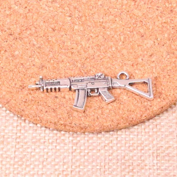 33 Stück Charms Maschinengewehr Sturmgewehr 45*13mm Antikherstellung Anhänger passend, Vintage Tibetsilber, DIY handgefertigter Schmuck