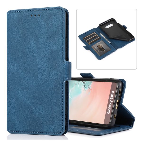 

pu leather case retro wallet phone case with card slots filp stand p frame shockproof for samsung s10e