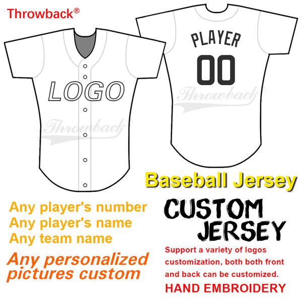Индивидуальная поддержка бейсбольного джерси Персонализированный графический дизайн и ретро-трикотажные изделия Настройка и номер команды Имя Вышивка Логотип
