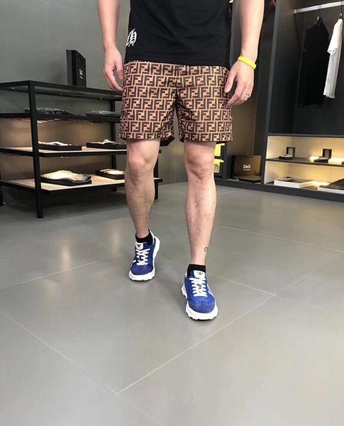 

2020 летняя мода шорты новый дизайнер bh fendi мужские шорты быстросохнущий купальник печатные пляжные брюки мужские плавательные шорты, Black