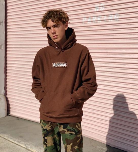 

winter 19fw бандана box logo толстовка с капюшоном streetwear embroideried модельер толстовки для мужчин женщины пуловеры одежда размер s-xl, Black