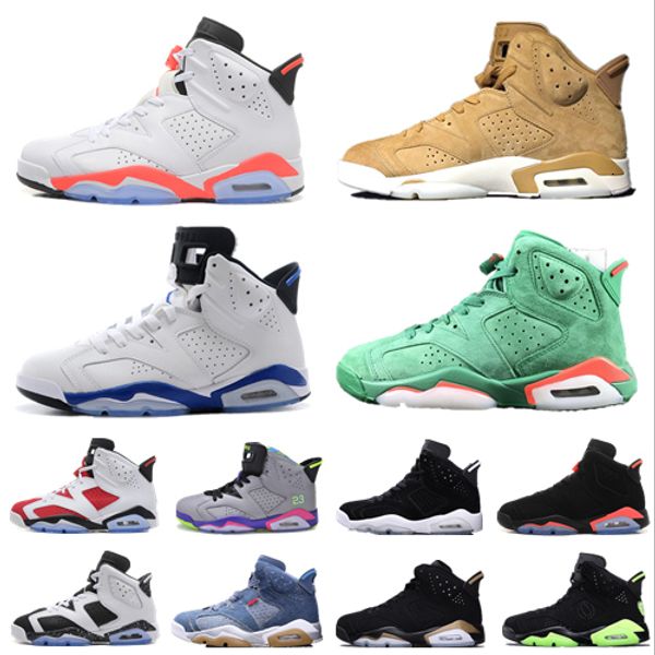 

new 6 carmine basketball shoes classic 6s unc black blue white infrared low chrome men sport blue red oreo alternate oreo black cat