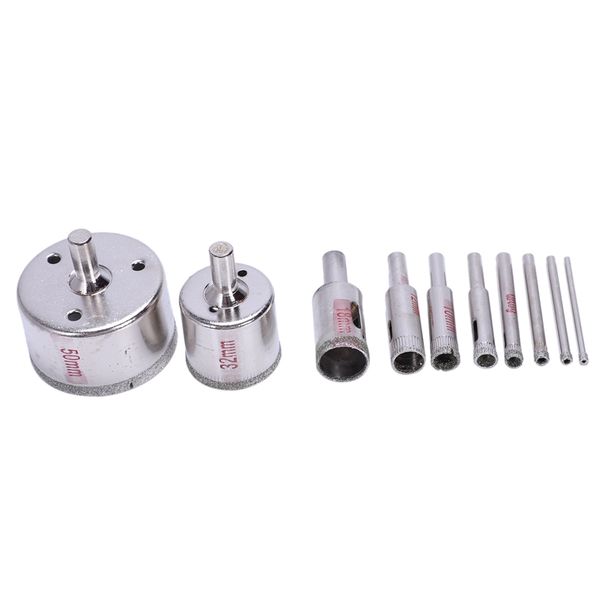 

10pcs diamond hole saw 3-50mm drill bit saw set tile ceramic marble glass cutter