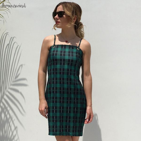 

плед назад bodycon платье женщины 2019 green tie cut sexy платье партии спагетти ремень лето мини-платья дизайнер одежды, Black;gray