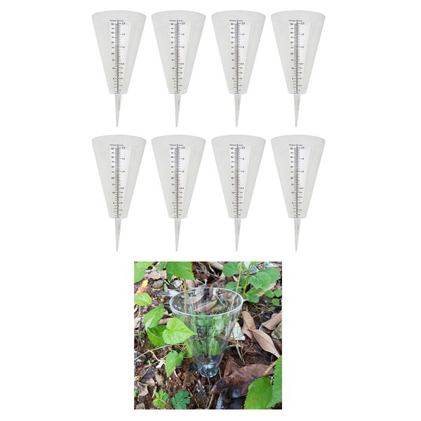 

8pcs plastic cone tube rain gauge for outdoor garden with easy read digits 2