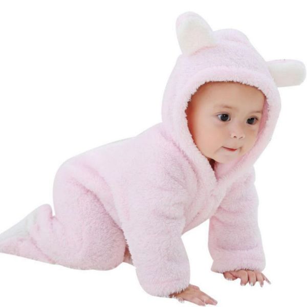 

autumn winter newborn rompers baby fleece jumpsuit hoodies jumpsuit baby girls boys romper newborn toddle baby overalls, Blue