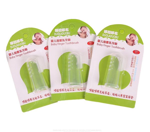 Baby Finger Zahnbürste Kinder Zähne Klar Massage Weiche Silikon Säuglings Gummi Reinigungsbürste Massagegerät Set Kostenloser versand