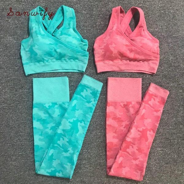 

yoga outfits 2 piece set gym women for fitness clothing seamless leggings +sport bra sport suit, White;red