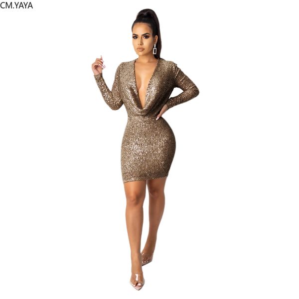 

women winter mini dress deep v neck full sleeve solid sequined empire above knee dress night club party 8921, Black;gray