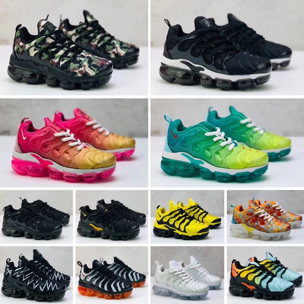 

new toddler kids tn breathable 2.0 rainbow mesh running sneakers tns air cushion children pour enfants athletic sport shoes plus trainers, Black