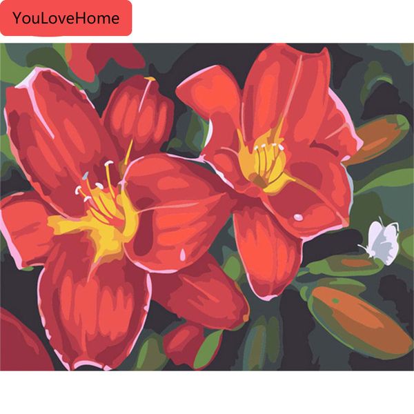 

масляная живопись по номерам цветок на холсте ручная роспись раскраски искусство подарок diy наборы картина украшения дома современный домаш