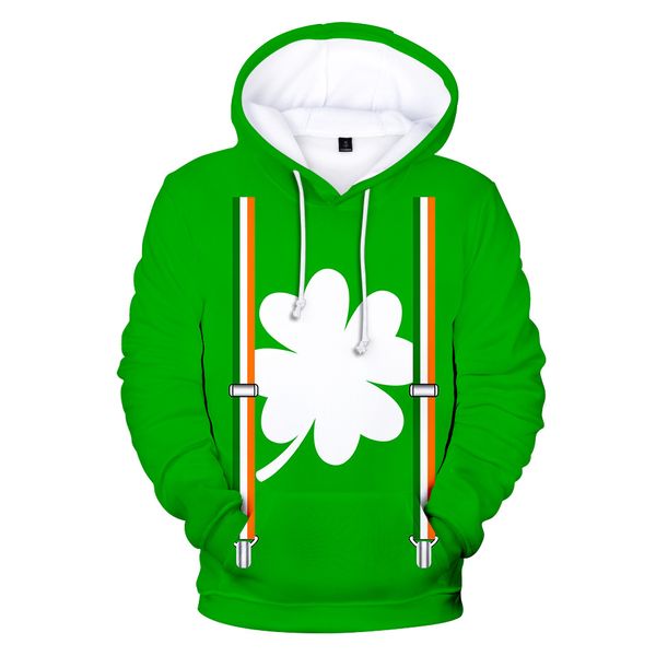 

st.patrick.sday green hat irish festival clothing 2019 men/women spring new year selling couple's shirts hoodie pullover top, Black