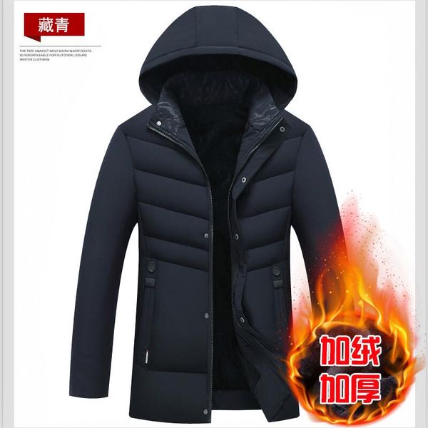 

new plus size 3xl 4xl winter jacket men parka 2019 winter men's coat thick warm middle-aged cotton coat male outerwear, Tan;black