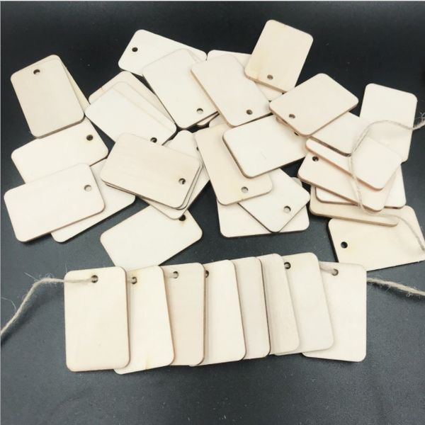 

50x Wood Gift Tags Blank Hanging Wooden Label For Wedding Party Craft Decor DIY