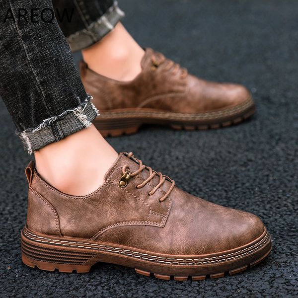 

new 2019 genuine leather shoes men flats fashion men's casual shoes brand man soft comfortable lace up, Black