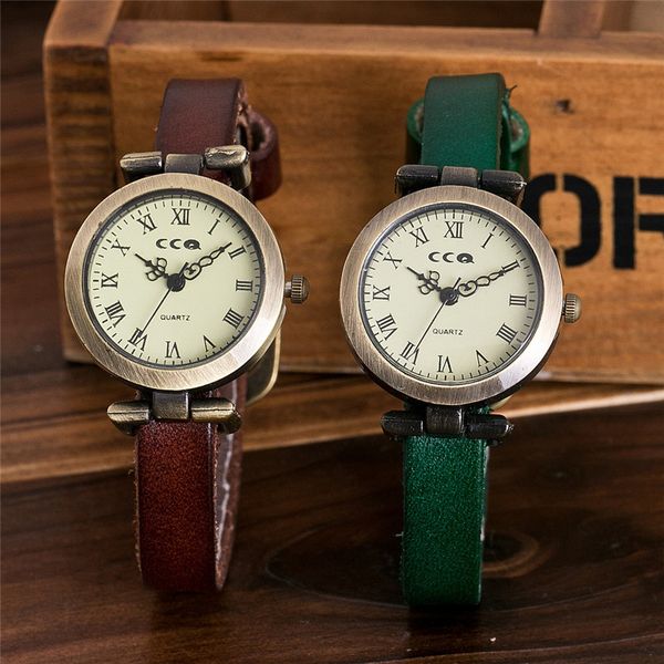 

vansvar women watches casual quartz leather band watch analog ladies wrist watches montres femme, Slivery;brown