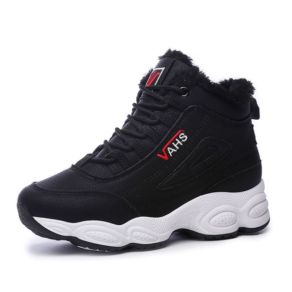 

chunky sneakers winter warm thick short plush womens high sneakers women pink white fashion sneakers female black platform shoes