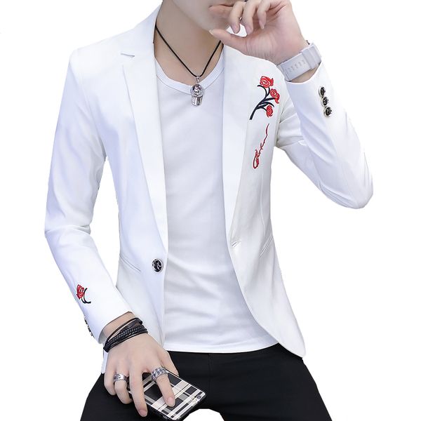 

teen men suit jacket slim design men blazers 2019 white black red blazer asia size s m  xl xxl