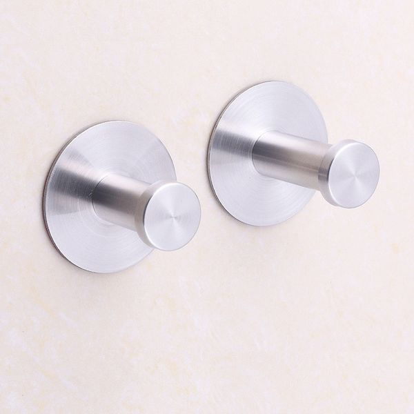 

300pcs/lot self adhesive hooks stainless steel robe hooks coat cloth bag hanger waterproof kitchen bathroom shower lx2544