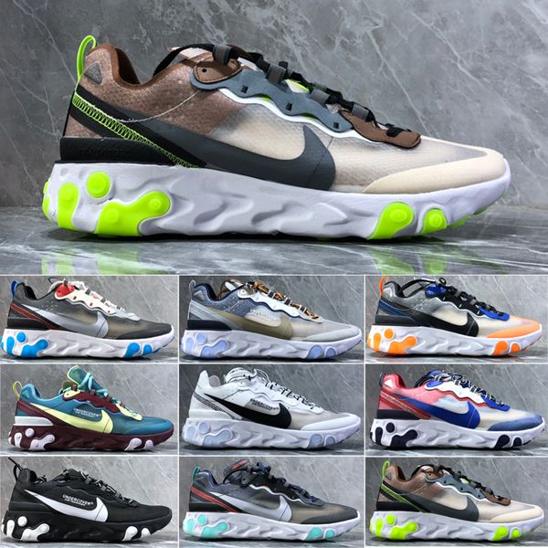 

react element 55 running shoes for men women triple black royal tint metallic gold mens trainer sports sneakers runners kt-c9q