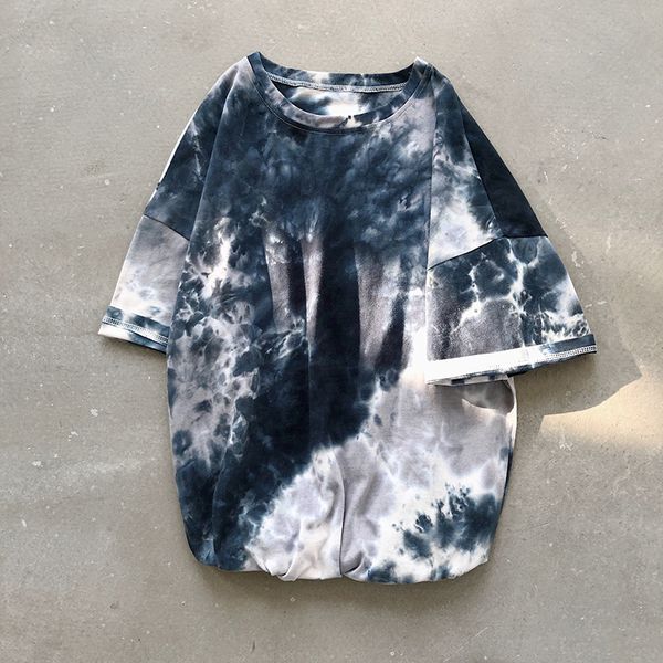 

100% хлопок tie тая t бля men summer hip hop хлопка тенниска высокого качества tshirt мужской негабаритные футболки повседневная streetwear, White;black