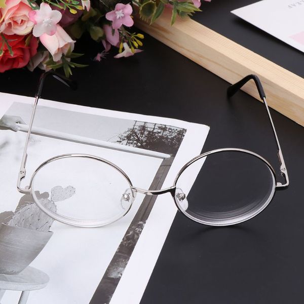

men women retro metal round frame myopia eyeglasses spectacles eyewear -1.0 -1.5 -2.0 -2.5 -3.0 -3.5 -4.0, Silver