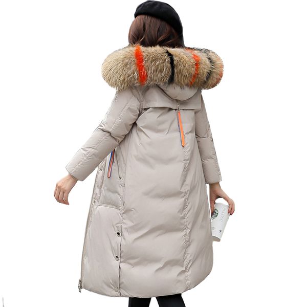 

women's down & parkas 2021 women winter jacket hooded with fur collar warm thicken female coat long parka mujer invierno, Black