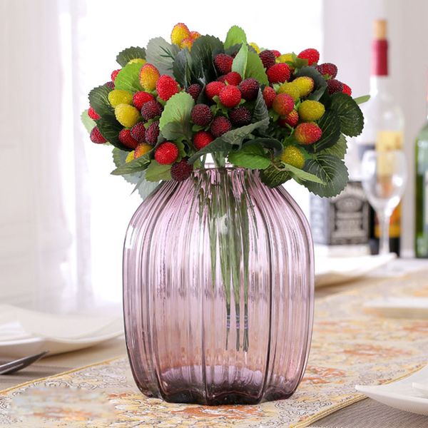

1pcs (1pcs=9 heads) fruit decoration artificial plant flower silk fruit paddle strawberry photo props p20